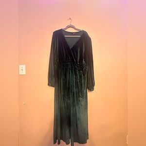 Emerald Green velvet dress